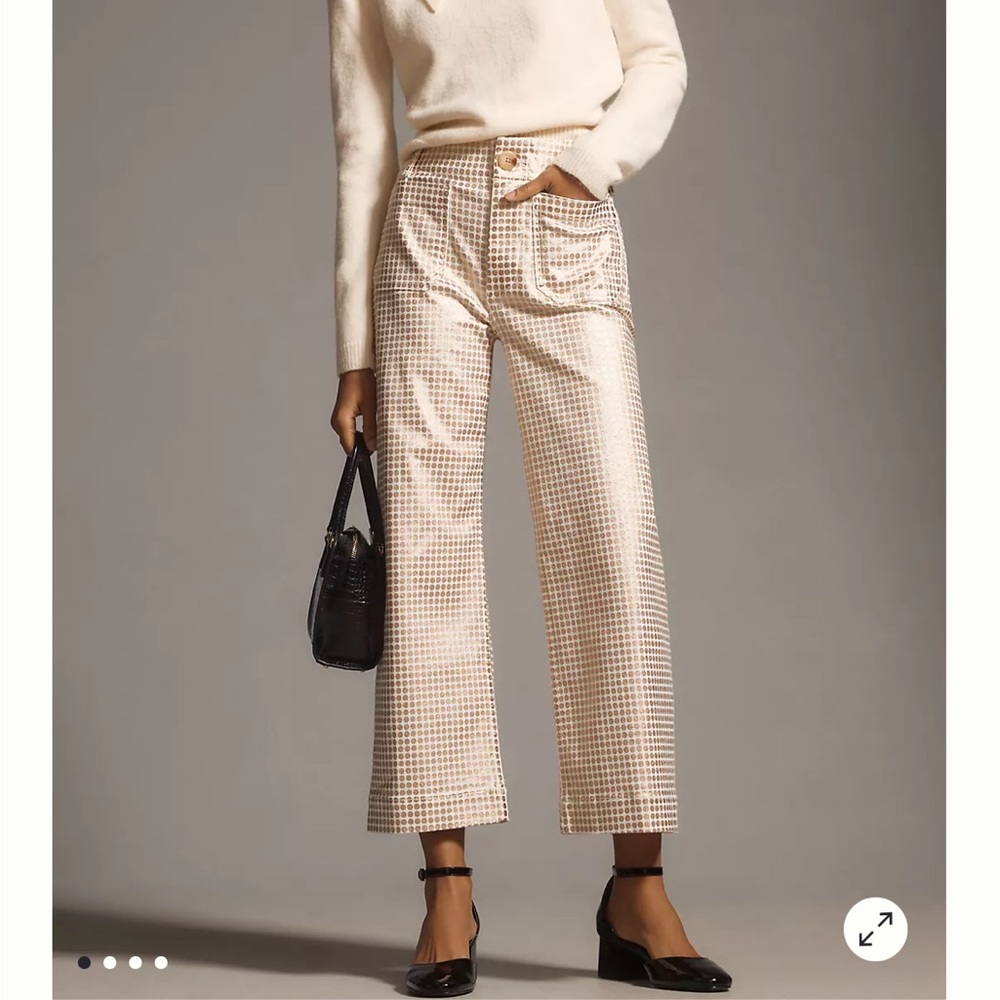 Colette denim cropped wide leg jeans